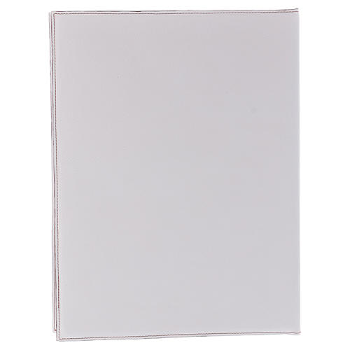 Folder for sacred rites in white leather, golden hot pressed star Bethleem, A4 size 4