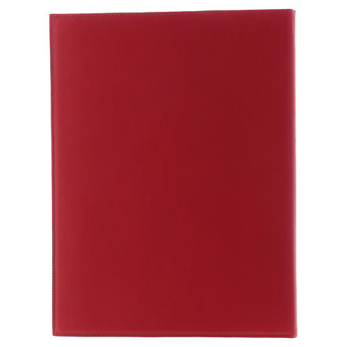 Folder for sacred rites in red leather, golden hot pressed cross Bethleem, A4 size 4