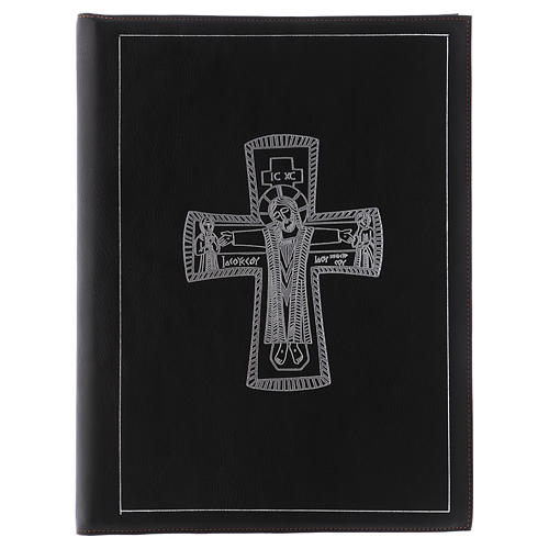 Folder for sacred rites in red leather, golden hot pressed cross Bethleem, A4 size 5