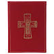 Folder for sacred rites in red leather, golden hot pressed cross Bethleem, A4 size s1