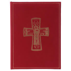 Capa livro rituais litúrgicos formato A4 vermelha cruz romana dourada Belém