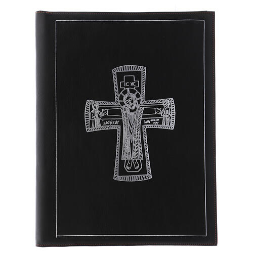 A4 schwarze Riten-Sammelmappe mit silberfarbigem römischem Kreuz, Bethlèem 1