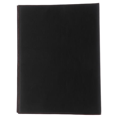 Pokrowiec na księgi liturgiczne, A4, czarny, rzymski krzyż w srebrnym wykończeniu, Bethlèem 3