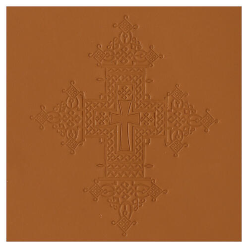 A5 case in REAL LEATHER with cross decoration 2