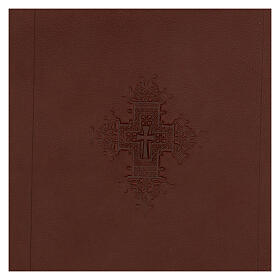 GENUINE LEATHER A5 folder with cross decoration Bethlehem Monks 