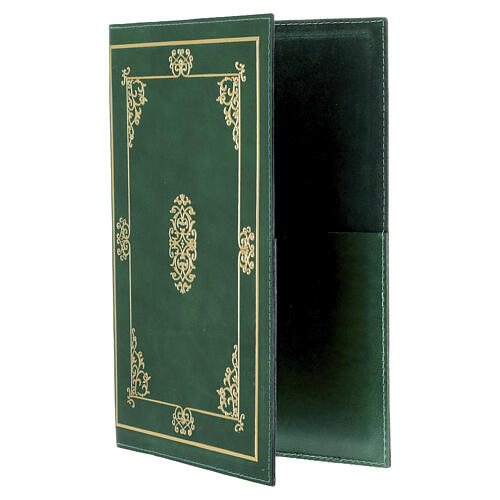 Green Leather Folder for Sacred Rites with Golden Decoration 3