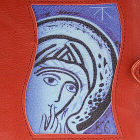 Roter neukatechetischerEinband mit Jungfrau Maria