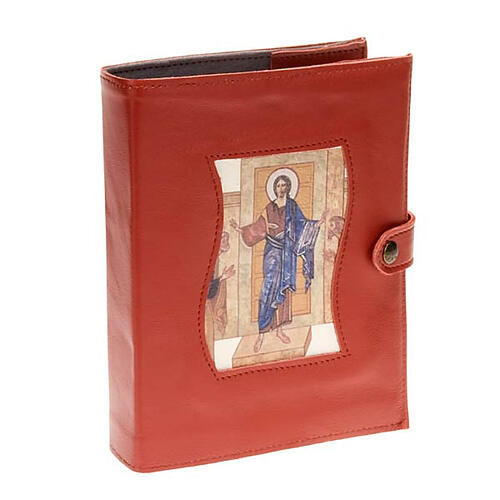Roter neukatechetischer Einband mit Christus Pantokrator 1