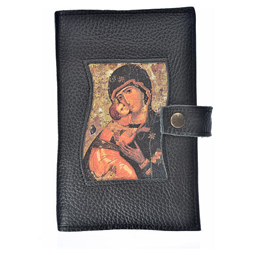 Funda Lit. Horas vol. ún. ESPAÑA cuero negro Virgen y Niño 1