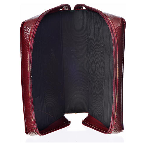 New Jesuralem Bible cover in burgundy bonded leather with image of Our Lady 3