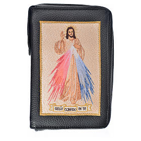 The New Jerusalem Bible Hardcover in English with image of the Divine Mercy in black leather