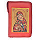 The New Jerusalem Bible Hardcover in English in burgundy leather with image of Our Lady with baby Jesus s1