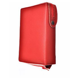 Divine office cover, red bonded leather Christ Pantocrator