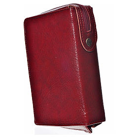 Divine office cover in burgundy bonded leather Christ Pantocrator