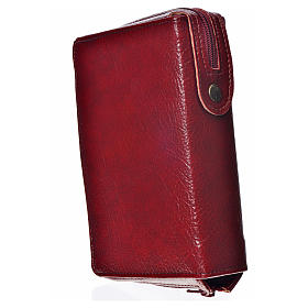 Divine office cover in burgundy bonded leather with image of the Divine Mercy