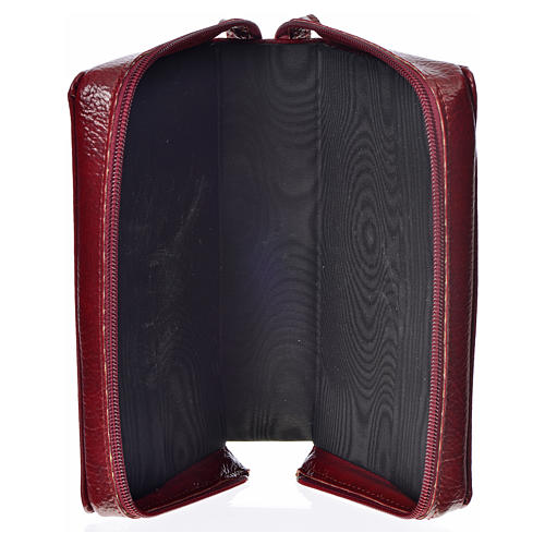 Divine office cover in burgundy bonded leather with image of the Divine Mercy 3