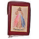 Divine office cover in burgundy bonded leather with image of the Divine Mercy s1