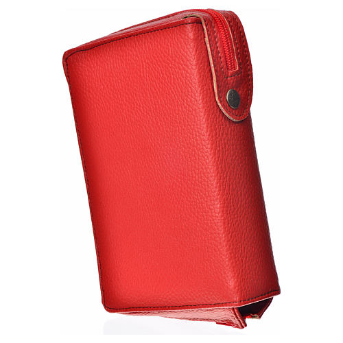 Cover for the Divine Office in red bonded leather with image of Our Lady of Kiko 2