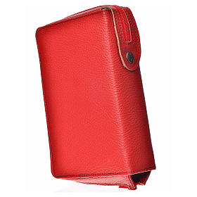 Divine office cover in red bonded leather with image of the Divine Mercy