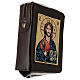 Divine office cover dark brown bonded leather Christ Pantocrator with open book s3