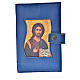 Cover for the Divine Office blue bonded leather Christ s1