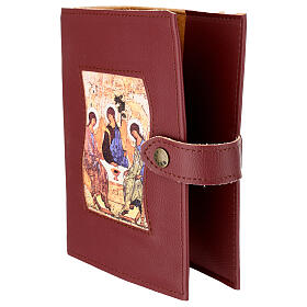 Cover for the Divine Office burgundy leather Holy Trinity