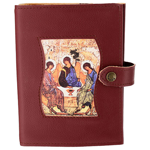 Cover for the Divine Office burgundy leather Holy Trinity 1