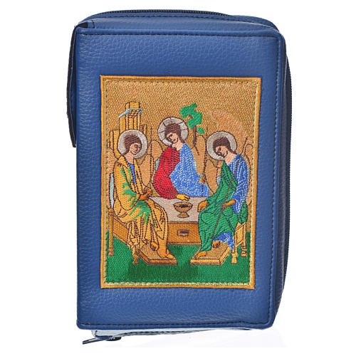 Liturgy of the Hours cover blue bonded leather with Holy Trinity 1