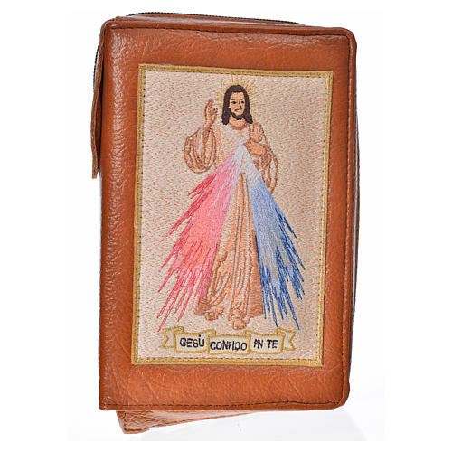 Liturgy of the Hours cover brown bonded leather with Divine Mercy 1