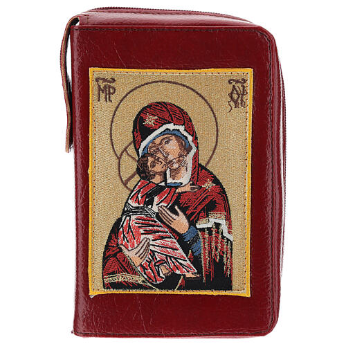 Ordinary time III cover in burgundy leather Our Lady of Vladimir 1
