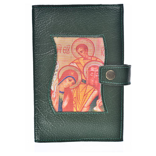 Ordinary time III cover in green leather imitation with Holy Family image 1