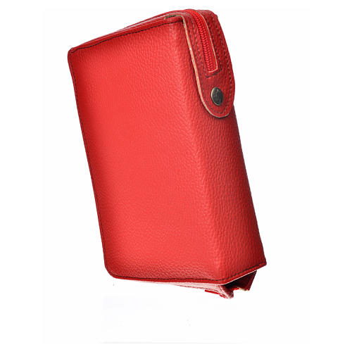 Morning & Evening prayer cover, red bonded leather with image of Our Lady 2