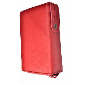 Leather cover for Morning and Evening prayer red colour with image of Christ Pantocrator
