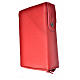 Leather cover for Morning and Evening prayer red colour with image of Christ Pantocrator s2