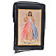 Cover for Morning and Evening prayer in black leather imitation with the Divine Mercy image s1