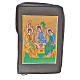 Morning and Evening prayer cover with Holy Trinity image made of beige leather s1