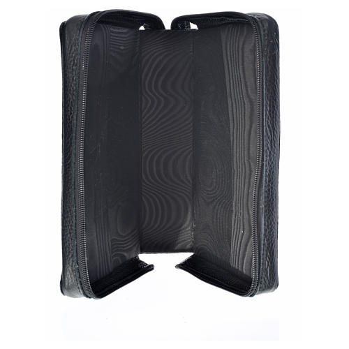 Morning and Evening prayer cover in black leather with image of Our Lady of Vladimir 3