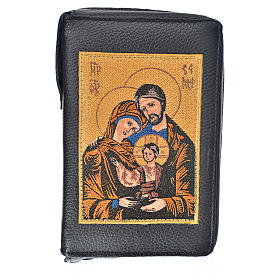 Cover for the Morning and Evening Prayer in black leather, Holy Family