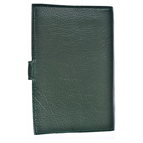 Morning and Evening prayer cover in green leather imitation with Holy Family image 2