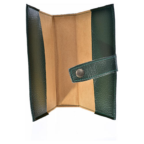 Morning and Evening prayer cover in green leather imitation with Holy Family image 3