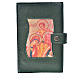 Morning and Evening prayer cover in green leather imitation with Holy Family image s1