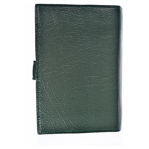 Cover for Morning and Evening prayer in green leather with image of Our Lady of Vladimir 2