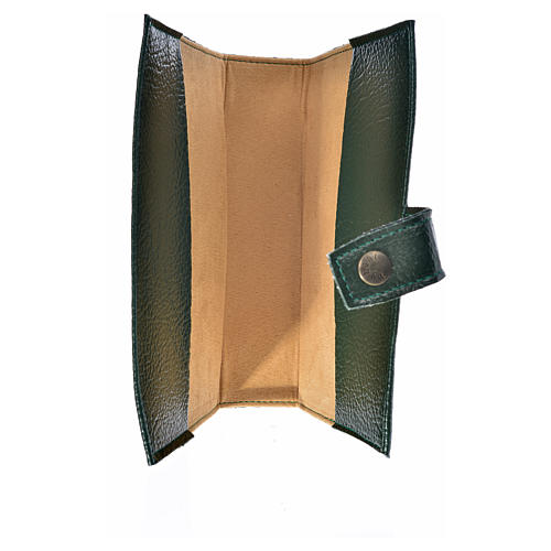 Our Lady of kiko cover for Morning and Evening prayer in green leather imitation 3