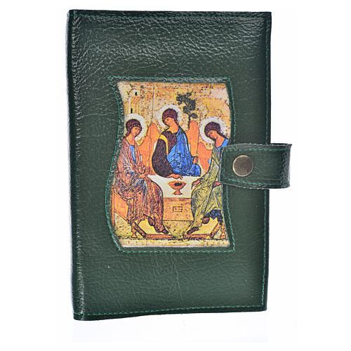 Morning and Evening prayer cover with Trinity image in green leather imitation 1