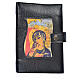 Morning and Evening prayer cover in black leather imitation with image of Mary Queen of the Third Millennium s1
