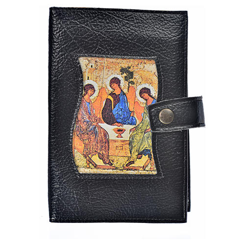Morning and Evening prayer cover with Trinity image in black leather imitation 1