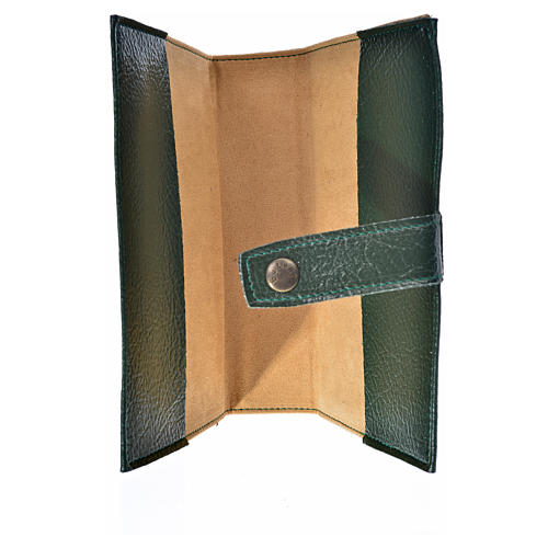 Morning and Evening prayer cover with image of Our Lady with Baby Jesus in green leather imitation 3