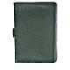 Morning and Evening prayer cover with image of Our Lady with Baby Jesus in green leather imitation s2