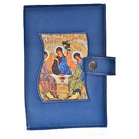 Morning and Evening prayer cover in blue leather imitation with Trinity image
