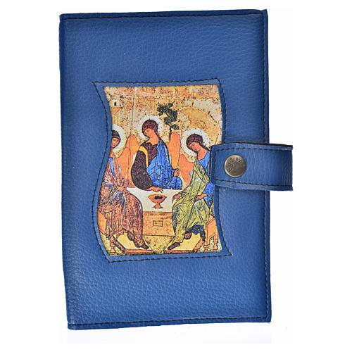 Morning and Evening prayer cover in blue leather imitation with Trinity image 1